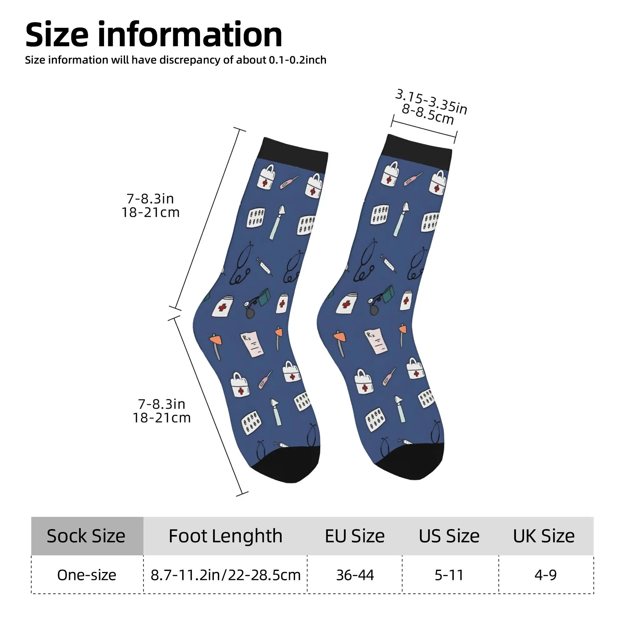 Men's Medical Print Socks Funny Novelty Full-Body Anatomical Medical Symbols Breathable Gym Socks for Doctors Nurses Themed