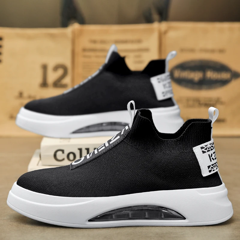 Men\'s Shoes 2023 New Trend Casual Shoes All Match Slip on Sneakers for Men Thick Sole Breathable Air Cushion Sports Board Shoes