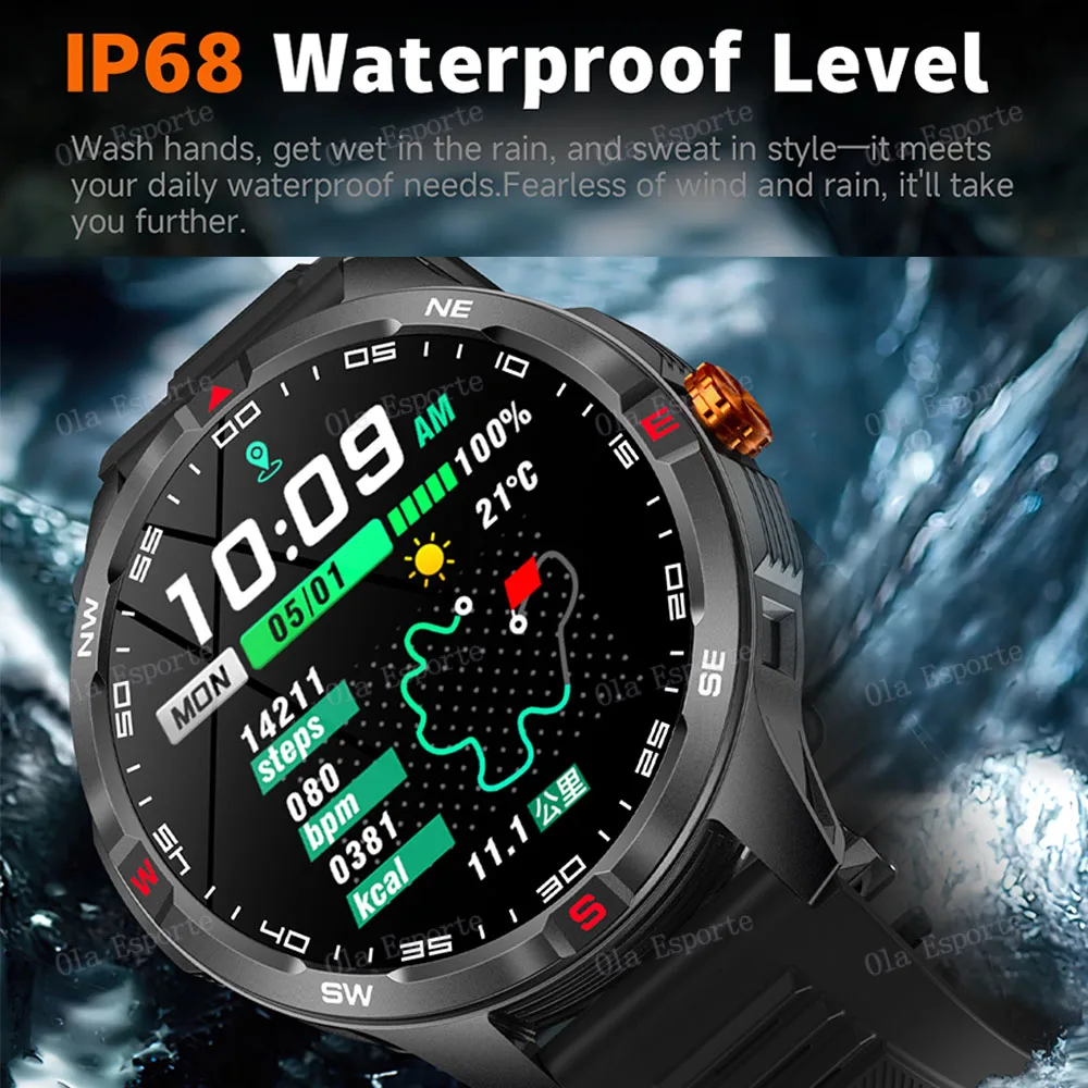 T-Rex 3 Militare 1000mAh Batteria Astuto Della Vigilanza 10ATM Impermeabile GPS Track Compassr Chiamata Bluetooth AMOLED Uomini Nuoto Sport Smartwatch