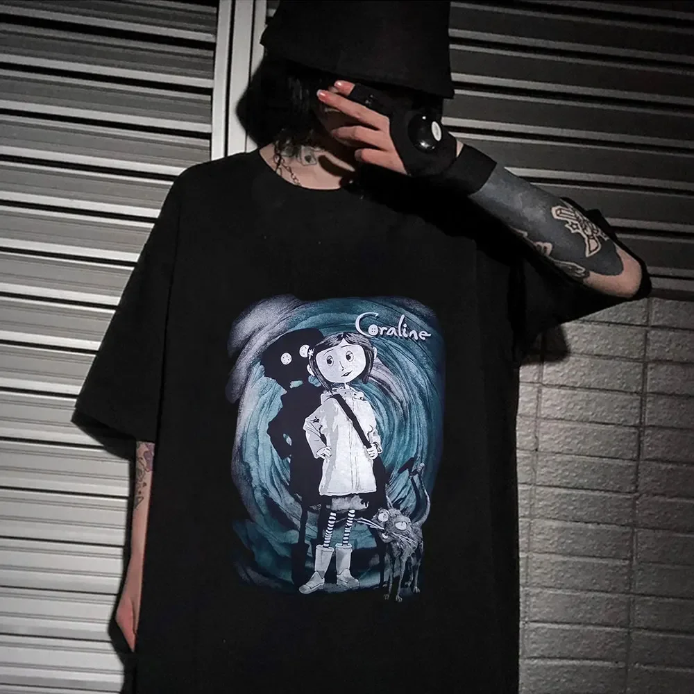 Caroline Tim Burton Neil Gaiman Christmas nightmare Goth fashion Street wear casual all-purpose t-shirts for men and women