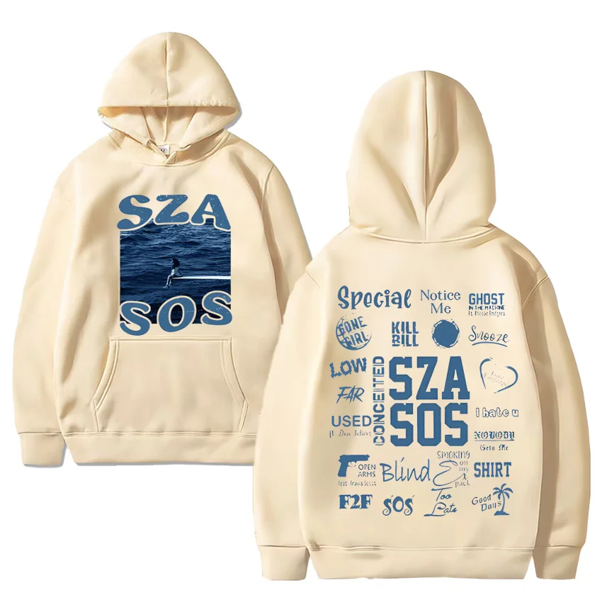 SZA Music Album Graphics Hoodie Men Women ' s Vintage Bodywarmer Loose Hip Hop streetwear Long sleeve Unisex Hooded Sweatshirt