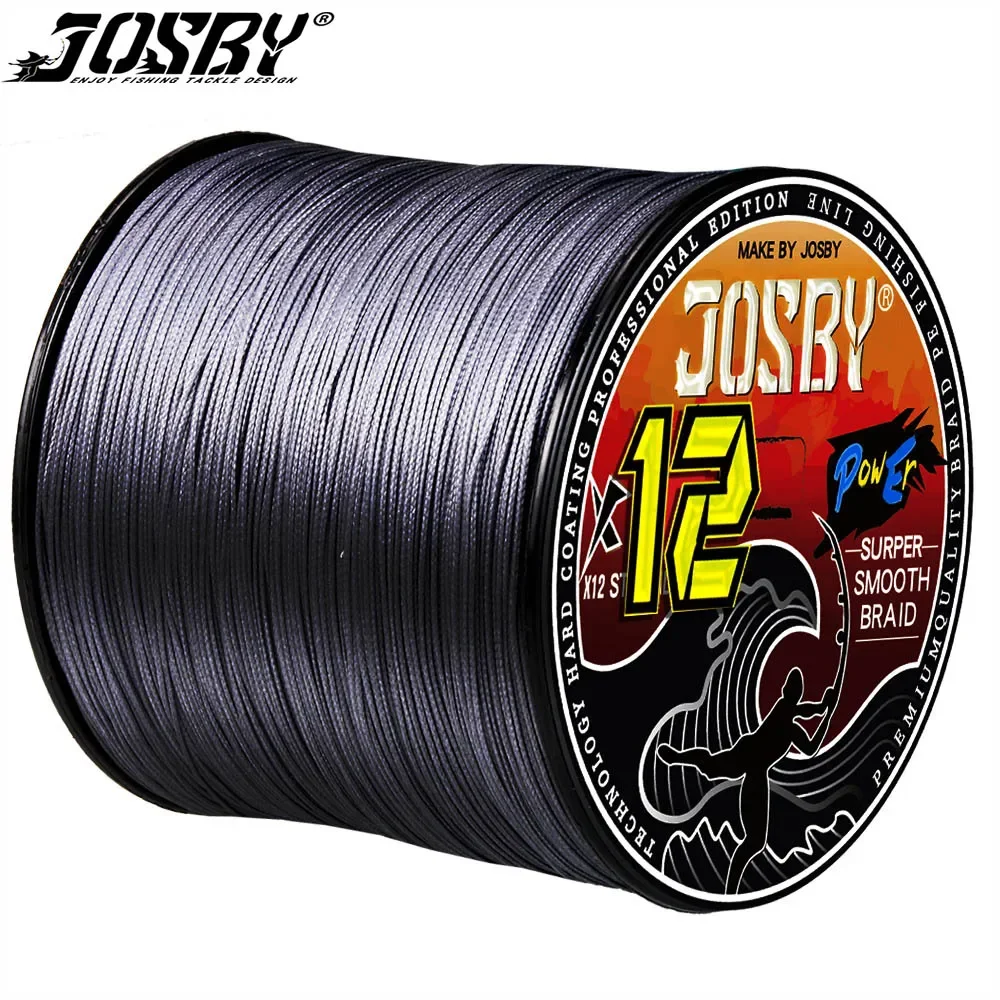 JOSBY Braided Fishing Line X12 Strands Multifilament Carp Saltwater Freshwater Anti-bite Extreme Weave Wire 100% PE Japan Pesca