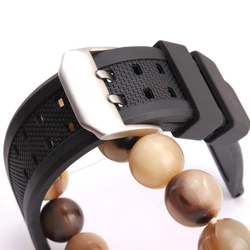 For Luminox 3051 3182 Black Rubber Silicone Men Waterproof Solid Stainless Steel Needle Buckle 20 23mm Breathable Watch Strap