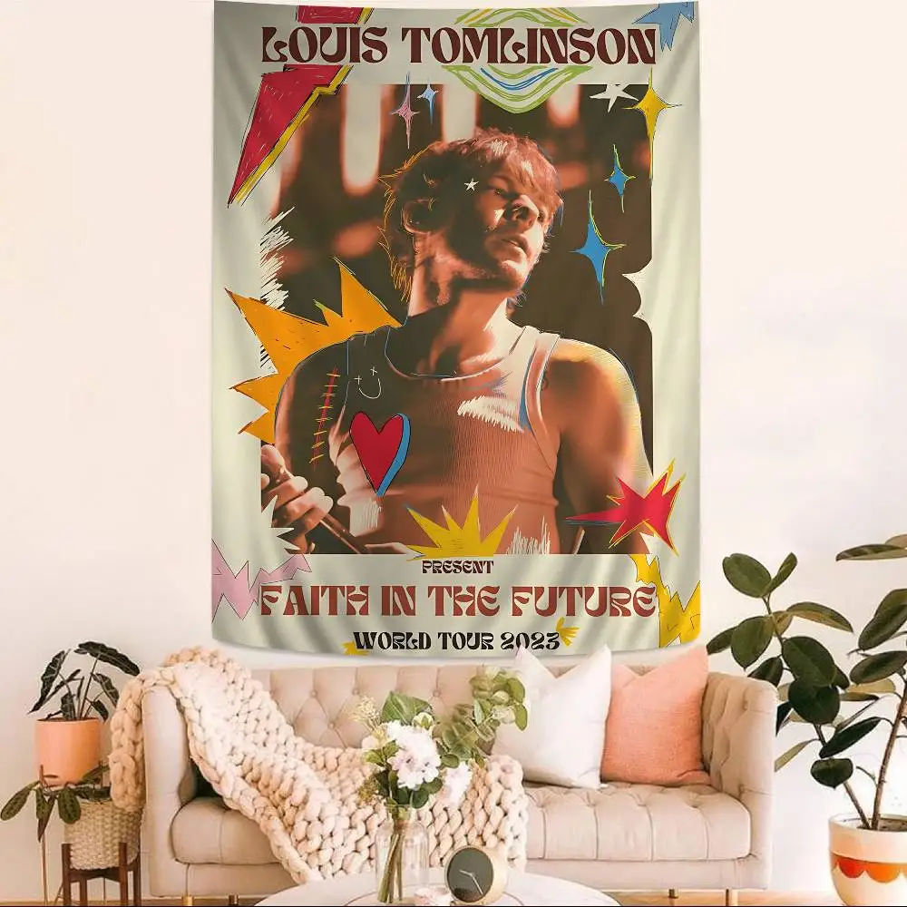 Hot Singer L-Louis T-Tomlinsons music Anime Tapestry Hanging Tarot Hippie Wall Rugs Dorm Home Decor