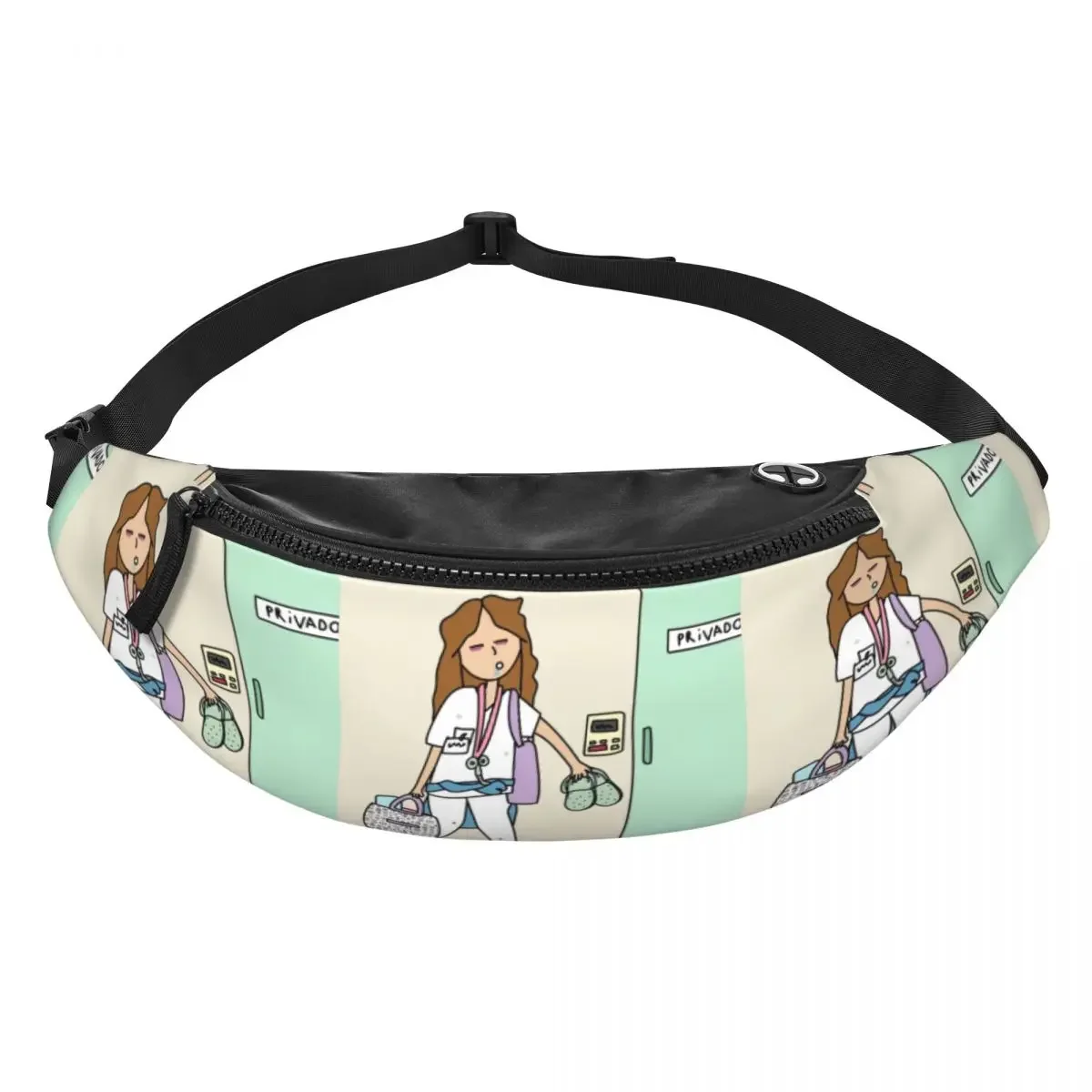 Casual Enfermera En Apuros Doctor Nurse Medical Fanny Pack for Cycling Camping Men Women Crossbody Waist Bag Phone Money Pouch