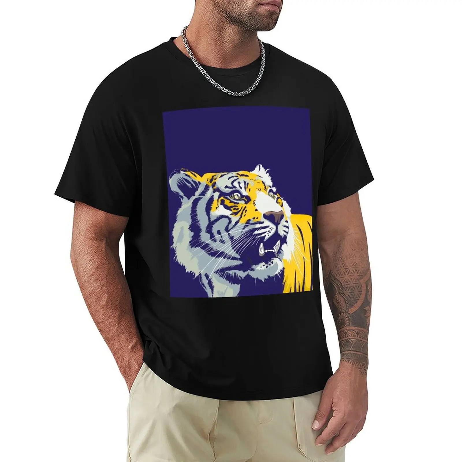 Purple and Gold Tiger Bayou Bengal T-Shirt g man t shirts for men T-Shirt
