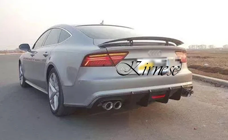 For Audi A7 Sline S7 2016 2017 2018 Carbon Fiber Rear Bumper Diffuser Lip Spoiler High Quality Car Accessories