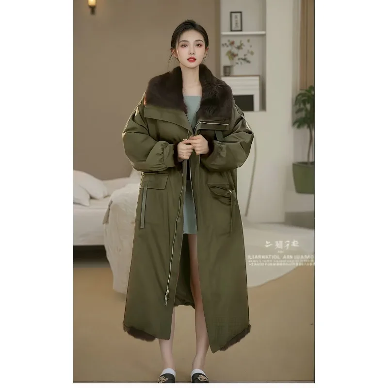 

Утолщенное пальто из искусственного меха для мужчин и женщин можно носить с обеих сторон сохраняет тепло. Новый известный в Интернете длинный стильный и повседневный стиль.