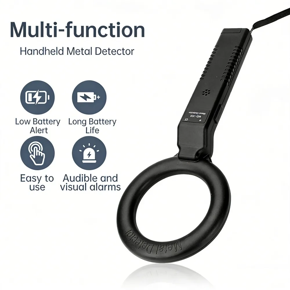 Portable Metal Detector Waterproof High Sensitivity Metal Detectors Buzzer Alarm Handheld Metal Detector Collapsible