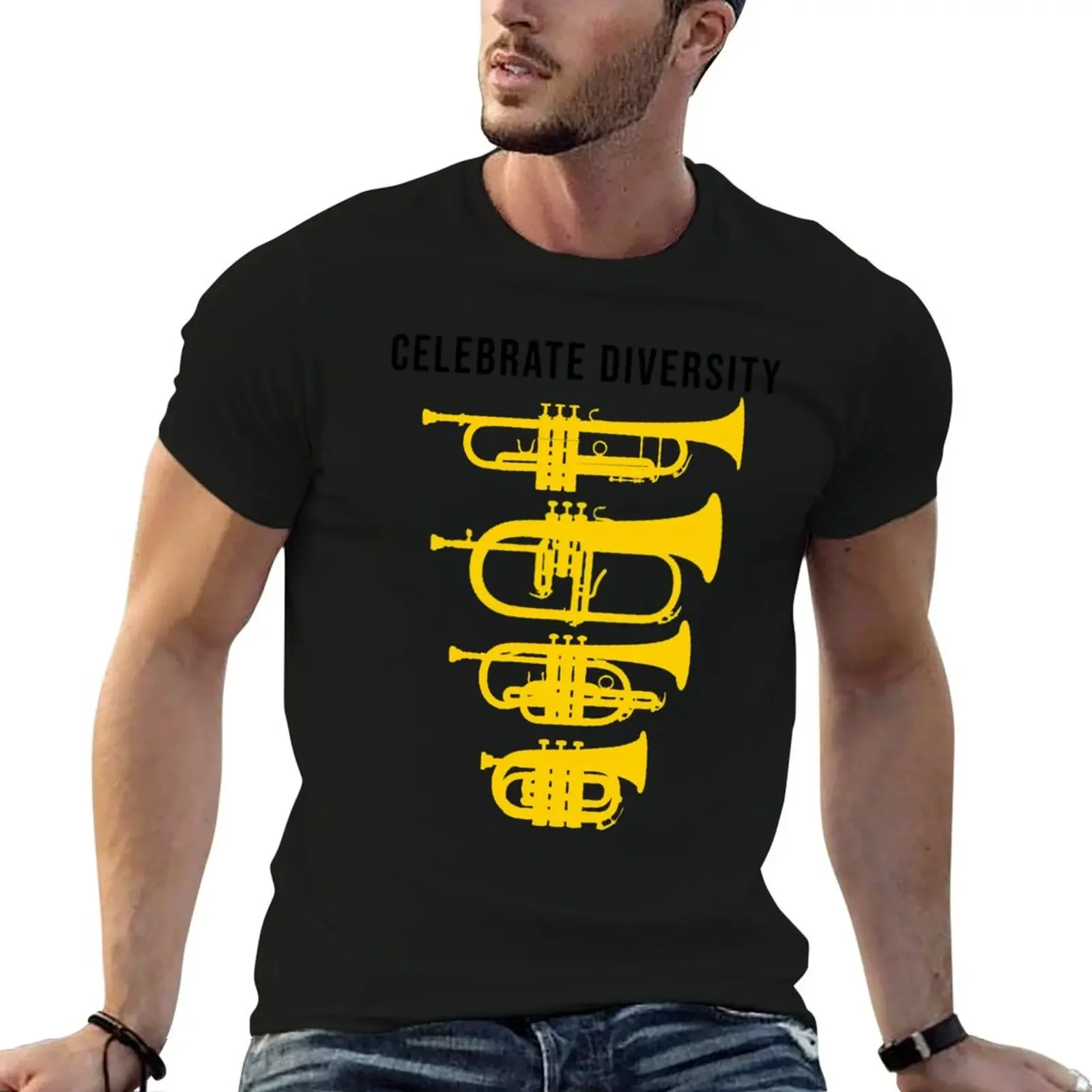 Celebrate diversity - Funny trumpet, flugelhorn, cornet, pocket trumpet gift, Marching Band, Concert Band T-Shirt