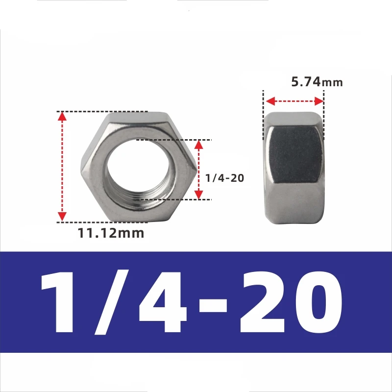 UNC 5#-40 6#-32 8#-32 10#-24 1/4 5/16 304 Stainless Steel UK US Standard Coarse Fine Thread Hex Nut Hexagon Nut