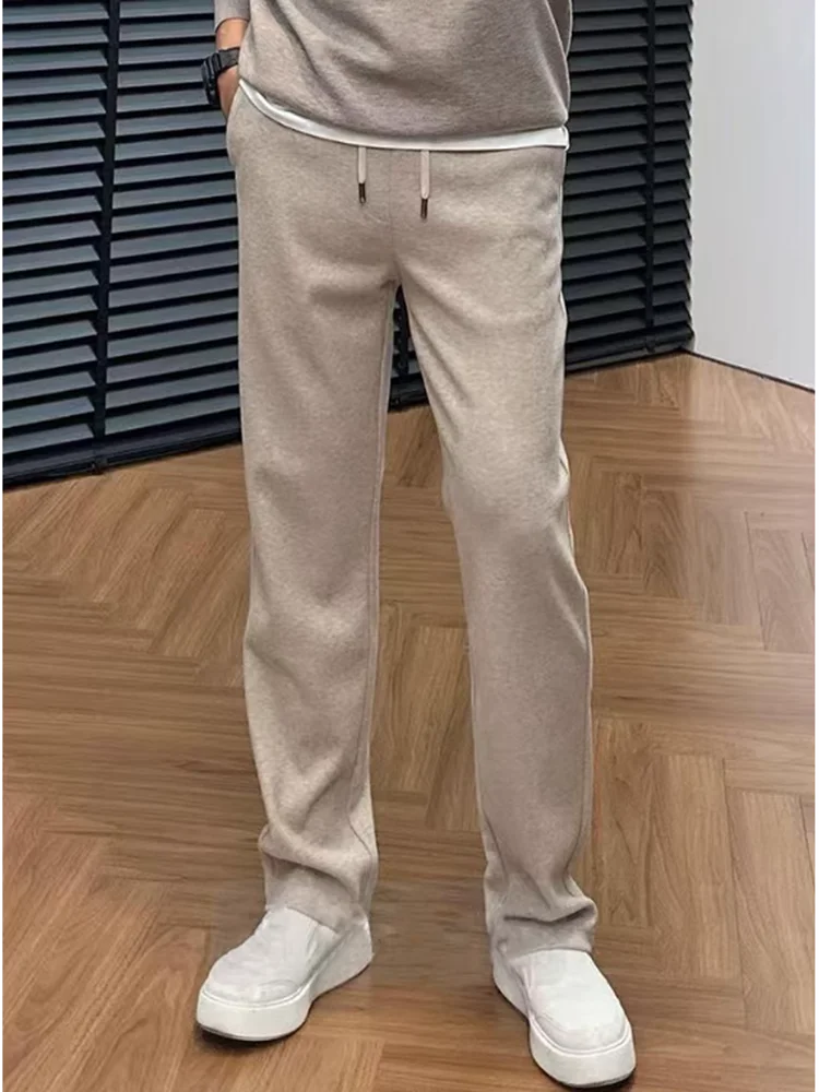 

New Men's Comfortable Straight Leg Spor Casual Pants Autumn Winter Soft Cozy Loose Luxury Long Trousers Busin Casual Sle