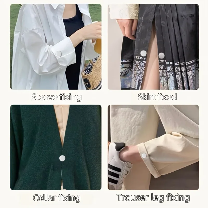 2/4 pçs sem costura espiral fivela clipe manguito prendedor para botões de moda em suéteres colares fixação clipe evitar malfunção do guarda-roupa