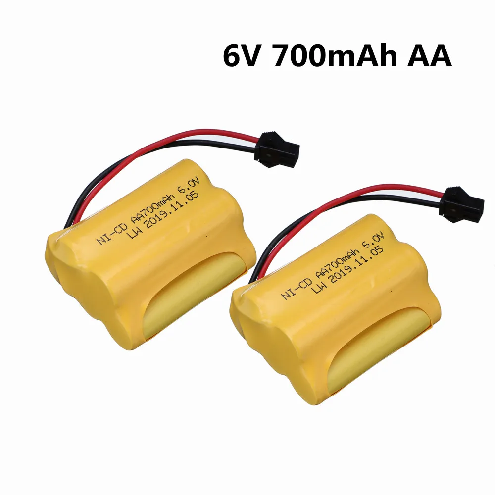 1-5pcs 6v 700mah NI-CD Battery For RC Toy Cars Boats Eletric Lighting Securty Faclities AA 6V Ni-Cd Battery SM Plug