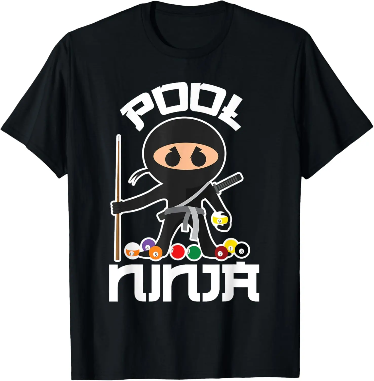 Pool Ninja Shirt | Cute Pocket Billiards Lover T-shirt Gift T-Shirt Print on Demand Mens Clothing Graphic T Shirts Camiseta