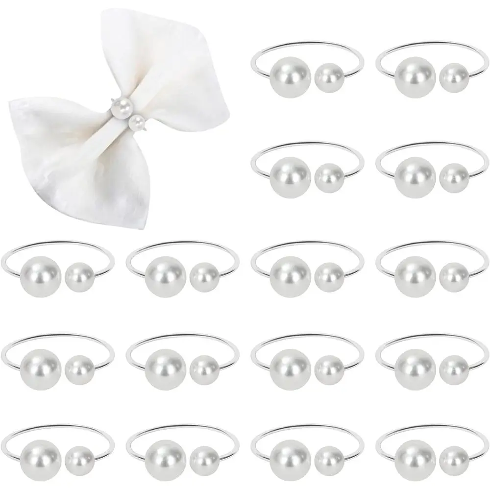 

Napkin Rings - Set of 50 Silver Napkin Holder Table Napkin Buckles for Dining Table Setting Christmas Wedding Party Supplies