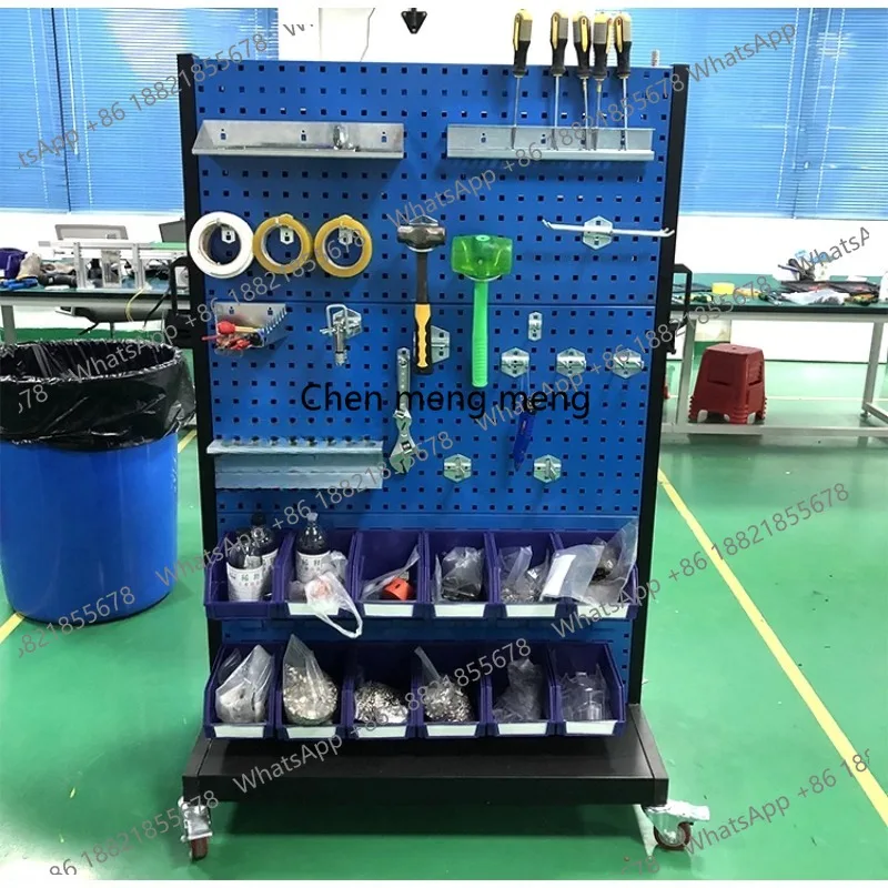 

Мобильная двухсторонняя стойка-стеллаж с перфорированной панелью для хранения инструментов и оборудования, для розничных магазинов и выставок