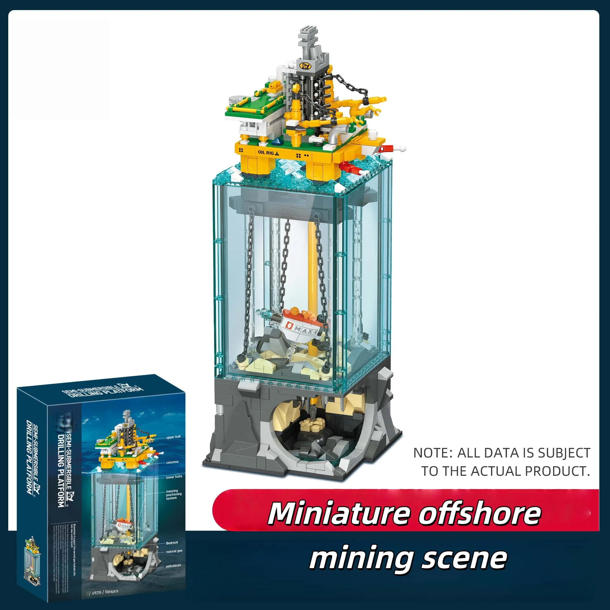 Boorplatformmodel – 1064-delige oceaandoorsonderzoekset Bouwstenen, gedetailleerde onderwaterconstructie, cadeau voor bouwers en verzamelaars