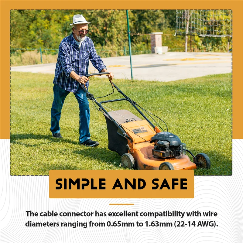 Conectores de cabo AY03-30PCS para cortadores de grama robóticos, conector de fio de cabo de conexão à prova d'água com enchimento de gel