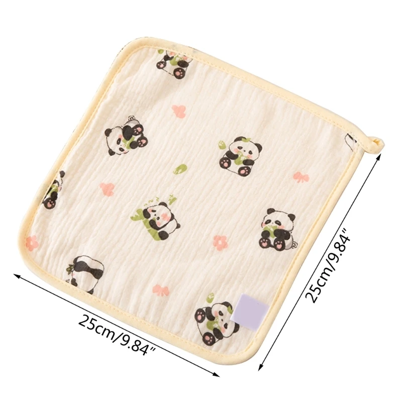 25x25cm Baby Square Towel Infant Saliva Towel Cartoon Printed Drooling Bib Soft Breathable Hand Washcloth Burp Cloth