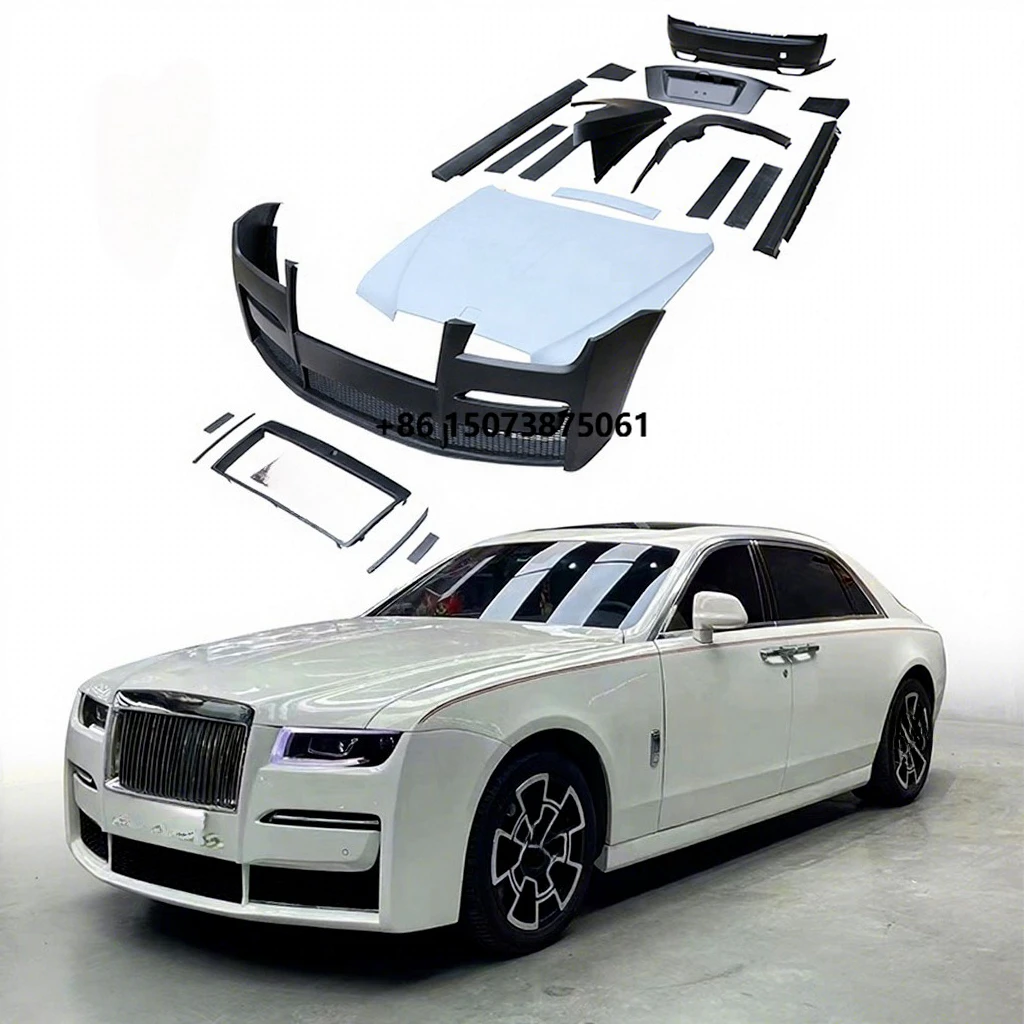 Fiberglass Car Front Bumper Engine Cover Rear Bumper Body Kit for Ghost Gen 4 Old Style Update to New Style