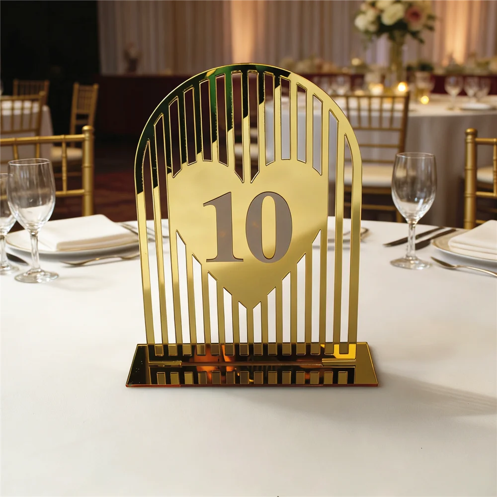 ป้ายอะคริลิคสีทอง 10 ชิ้น พร้อ - Table Number Gold บทวิจารณ์และราคา