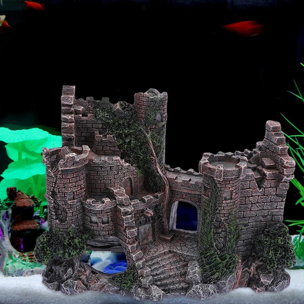 

Fish Tank Decoration Resin Castle Adornment Underwater Scene Crafts Long Lasting Realistic Details Unique Design Aquarium nament