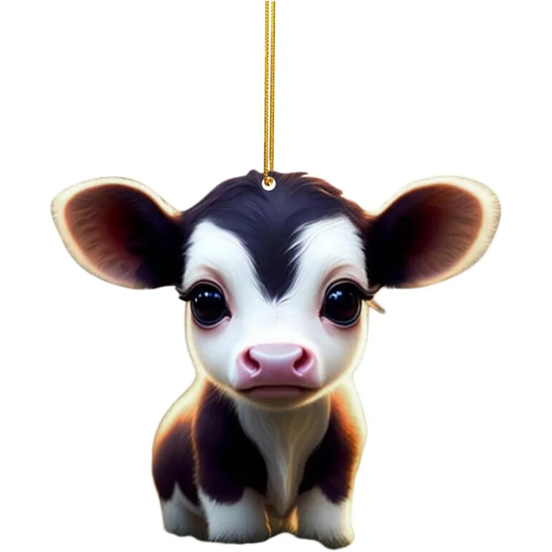 

10Pcs Cute Cartoon Cow Car Pendant Home Tree Decoration, Christmas Ornament, Home