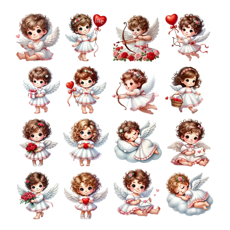 

Valentine's cute little angel Heat Transfer patch for clothing DIY children's printing, used for clothing ironing applications