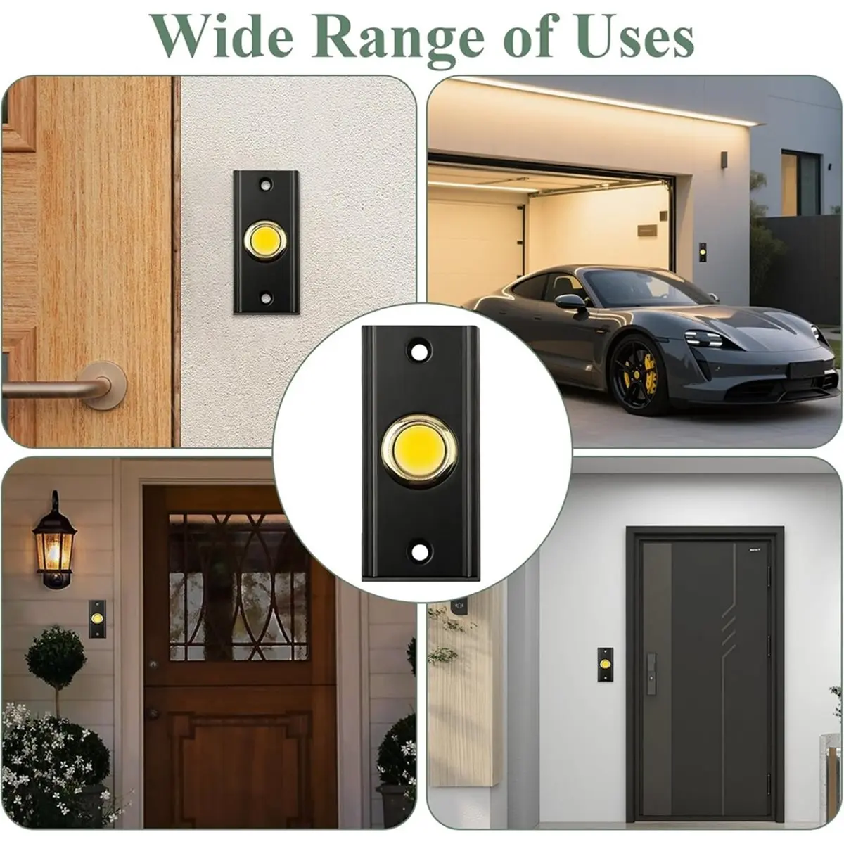 Budget-Friendly-Vintage Style Wired Doorbell Button with Glow,Classic Brass Finish for Home, and Other Residential Spaces