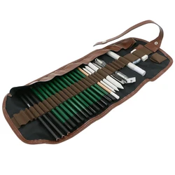 25 pcs Rolling Pencil Curtain Sketch Pencil Curtain Set Pencil Storage Bag Pencil Pouch for Graffiti Hand Drawing