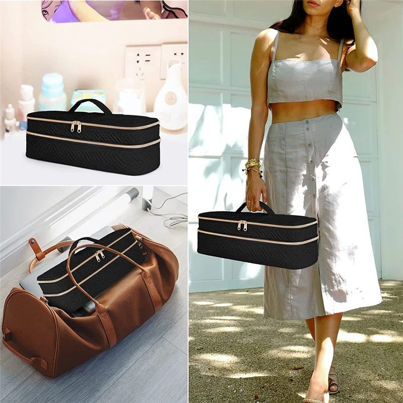 حقيبة حمل جديدة مجفف شعر/مجسم/مصفف شعر، منظم حقيبة تخزين معزول لمصفف الشعر مع فواصل #5