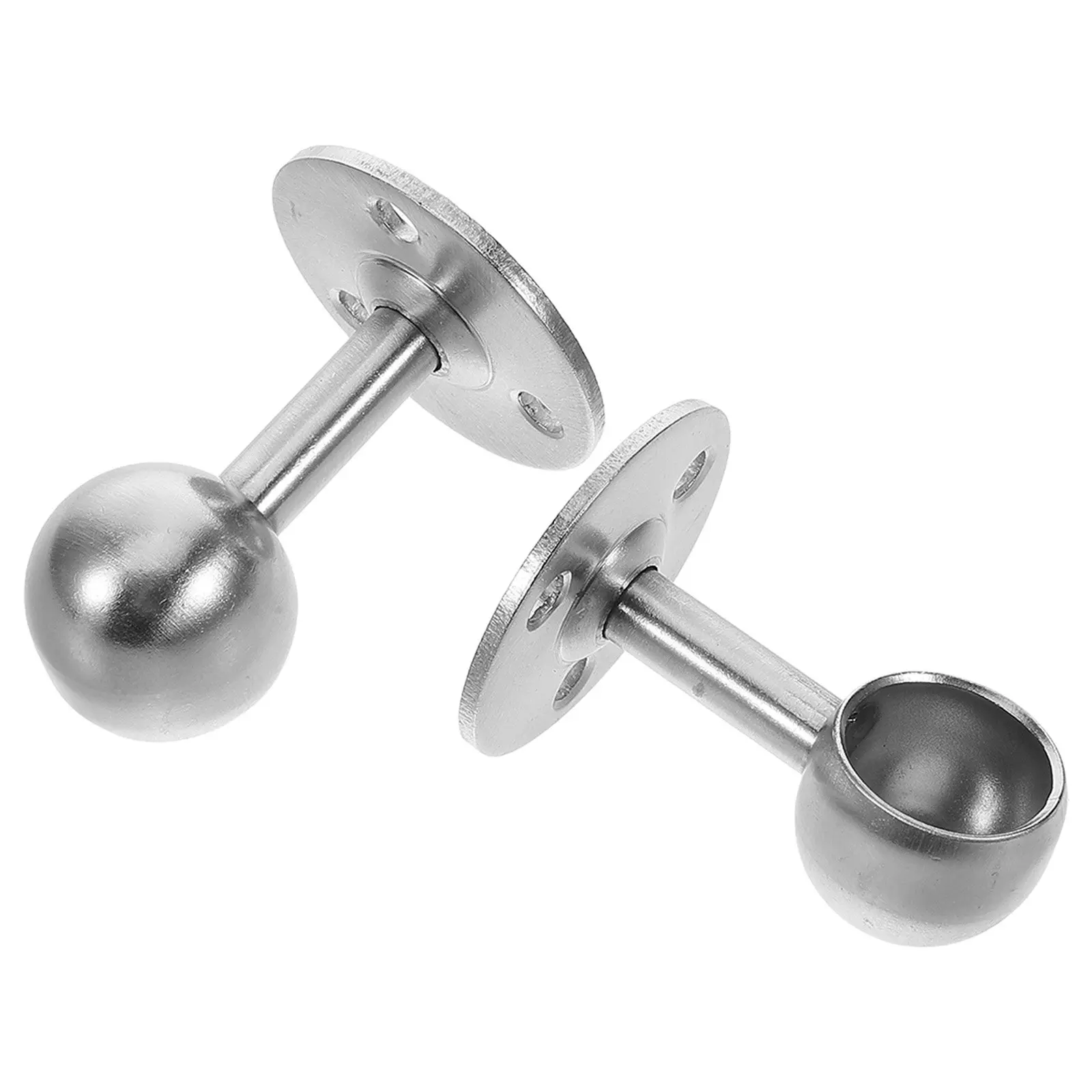 2Pcs Stainless Steel Towel Rod Holders Heavy Duty Wall Mount Brackets for Rv Home Closet Curtain Rod Support Hooks
