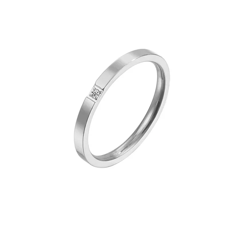 JHSL 2mm Thin Small Mini Stainless Steel Women Rings Rose Gold Color Fashion Jewelry US size 3 4 5 6 7 8 9 10