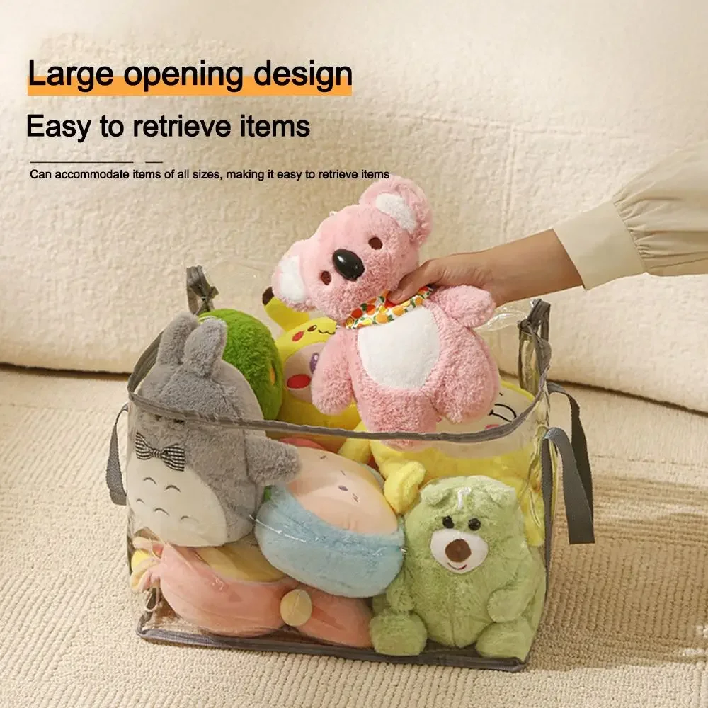 

S/M/L PVC Box Large Capacity Multifunctional Folding Bag Toy Storage Waterproof Dustproof Transparent Home Storage Bag