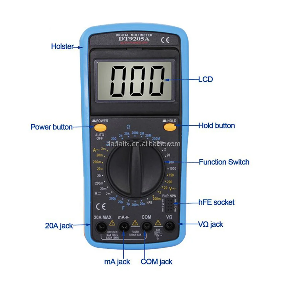DT9205A High Precision Electrical Multifunctional Digital Multimeter F15B+ for HVAC TOOL Parts Measuring Capacitance Multimeter