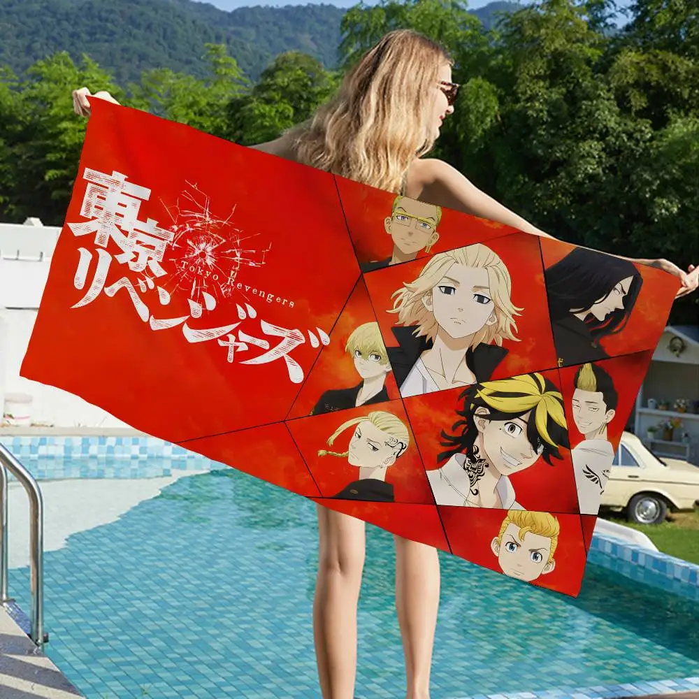 Tokyo R-Revengers AnimeS Microfiber Printed Beach Towel Mountain Climbing Yoga Beach Swimming Running Absorbent Soft Towel