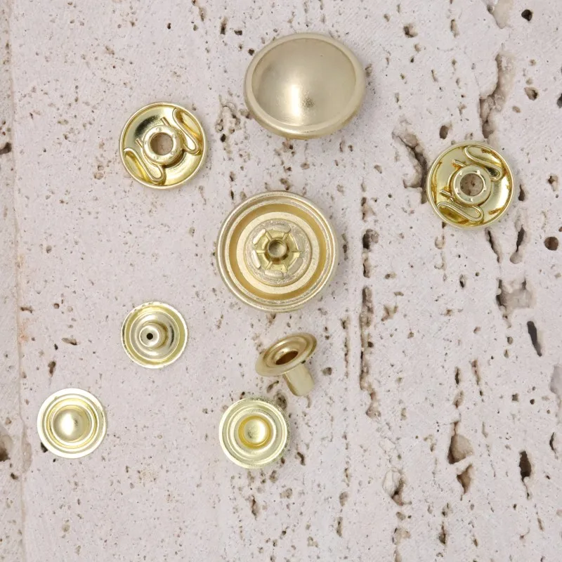 مجموعة أزرار إطباقية زنبركية مكونة من 12 قطعة 484 - مشابك ضغط معدنية للخياطة والجلود والسترات والحقائب والحرف اليدوية والمشروعات اليدوية