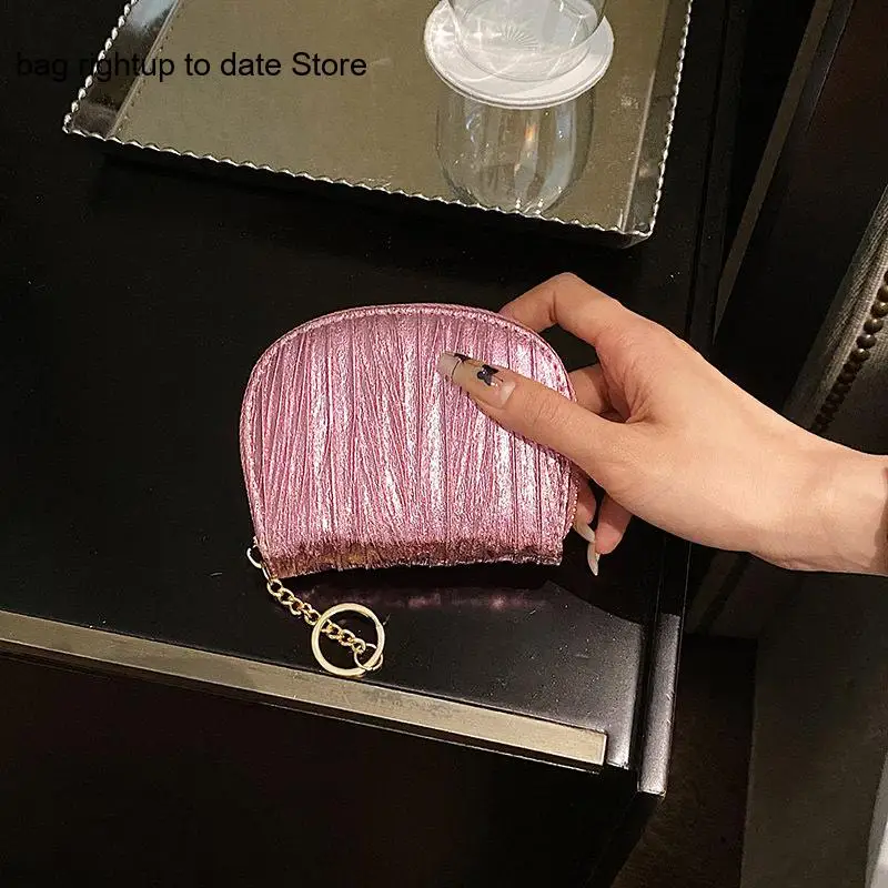 Pure Color Coin Wallet for Parties Travels and Commutes Compact Card Holder with Zipper Closure