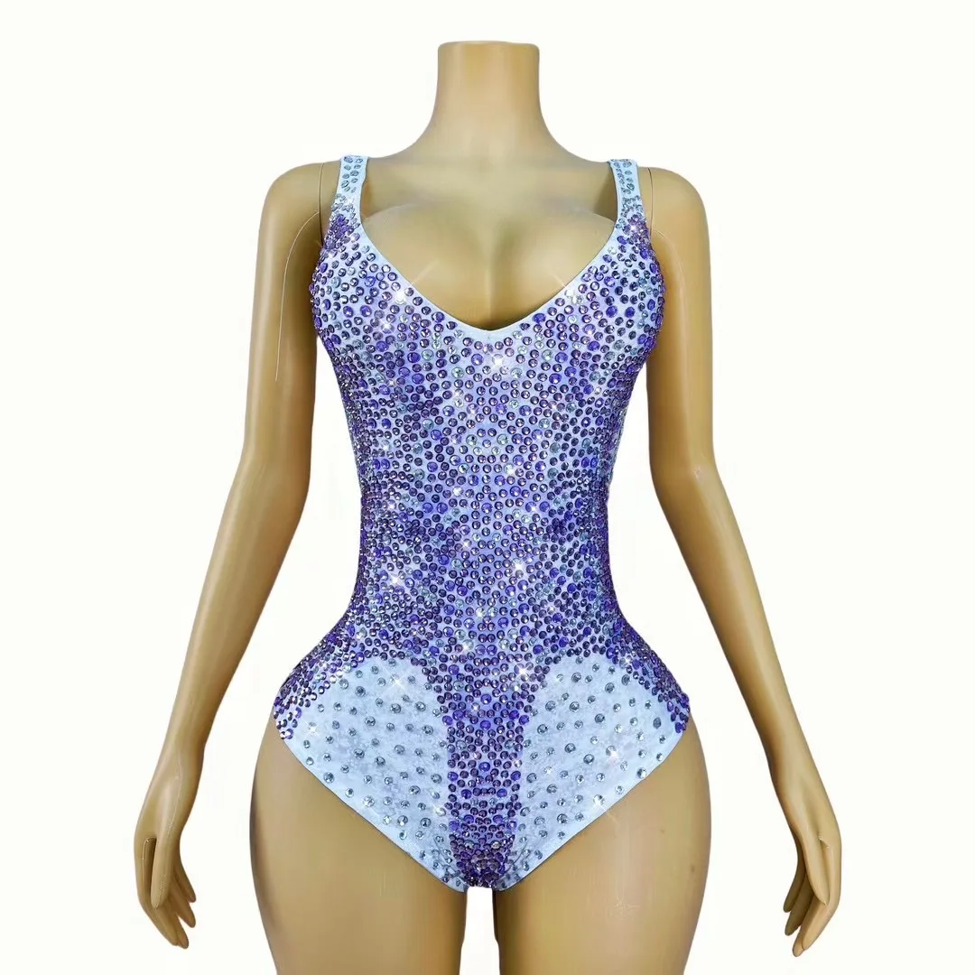 

Show girl party outfit luxuryShow girl costume Luxury Party OutfitSparkly Rhinestone Tight Bodysuit Women Sexy Sleeveless Nightc