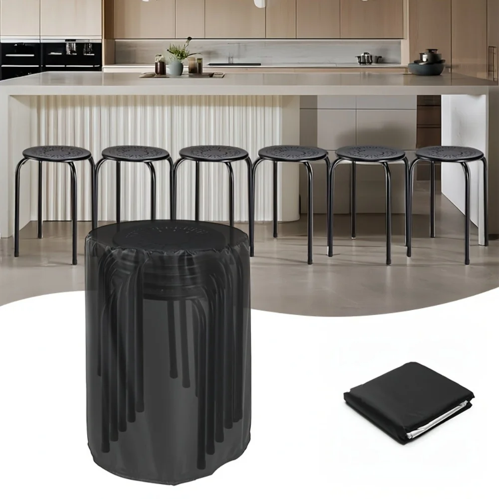 Restaurant Stool Cover Round Bar Stool Covers 210D Oxford Waterproof Furniture Cover Outdoor Circular Stool Bench Cover 39*64cm