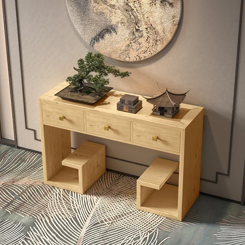 

Chinese style solid wood foyer table with Zen intention entry plan
