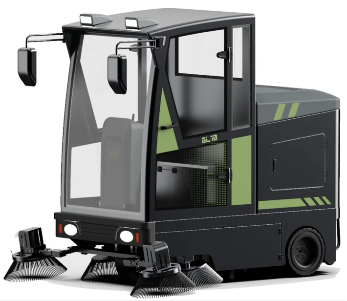 Electric 195mm Cleaning Width Large Style Ride-On Street Sweeper Machine