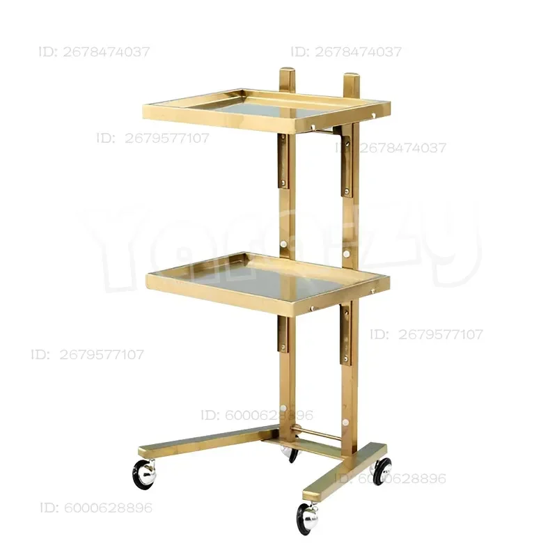 Multi-Layer Movable Storage Racks Stainless Steel Trolley Universal Wheel Shelf Home Bathroom Living Room Floor