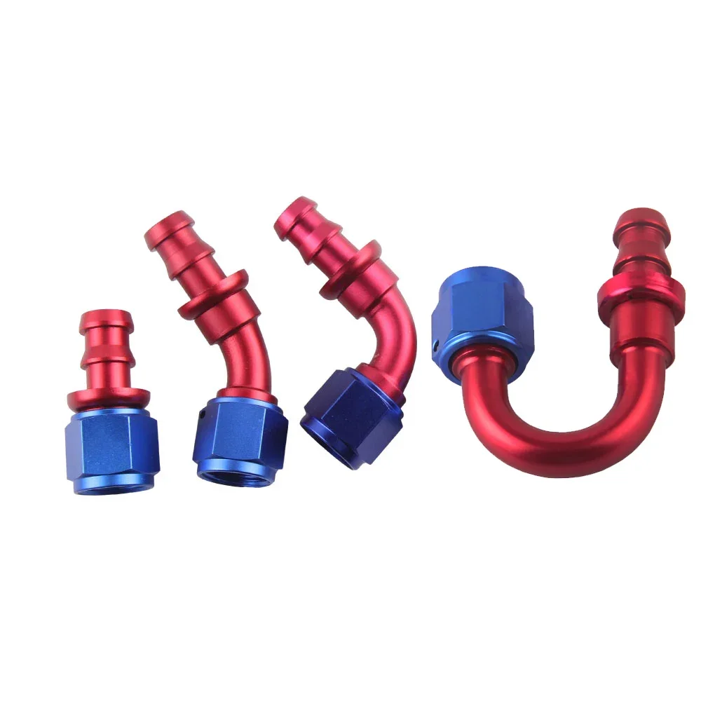 New Quick Push On Lock Reusable Hose End Fitting Oil Fuel Line Push On Oil Cooler Hose Fitting Adapter Alloy