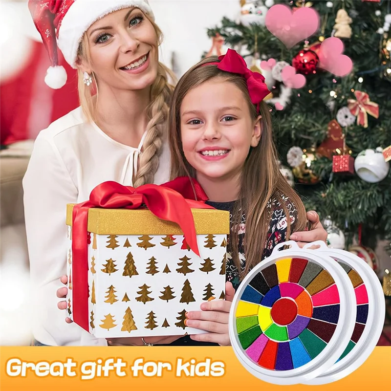 CS-25 Farben Stempelkissen mit 30 Farbseiten, Fingerabdruck-Stempelkissen, ungiftiges Fingermalerei-Set, 2er-Pack