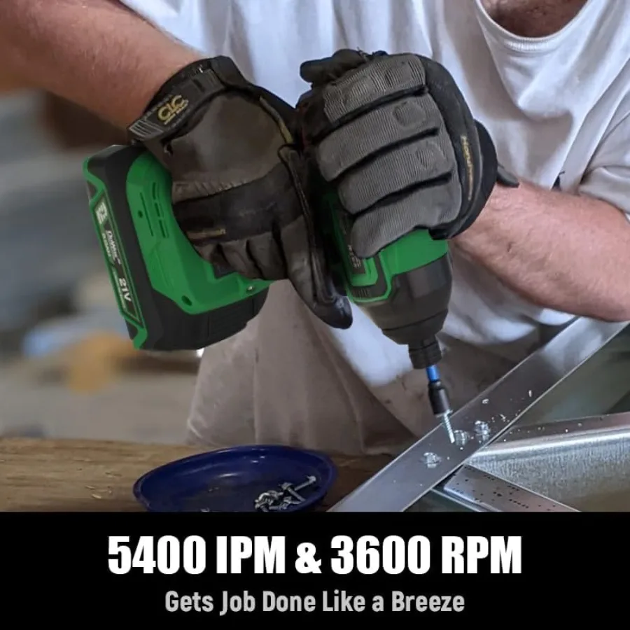 2035 In-lbs Kit Obeng Impak Bertenaga 21V MAX Brushless Tanpa Kabel dengan Chuck Hex 1/4 inci, Pengaturan 4 Kecepatan, Termasuk 24