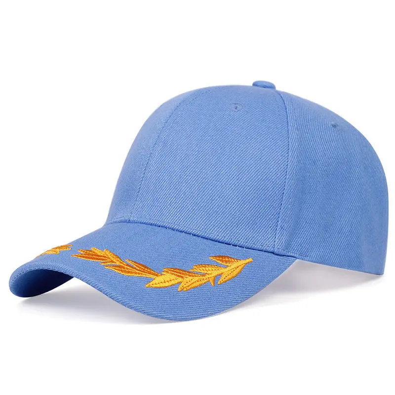 Unisex Hat Brim Wheat Ear Embroidery Snapback Baseball Caps Spring and Autumn Outdoor Adjustable Casual Hats Sunscreen Hat