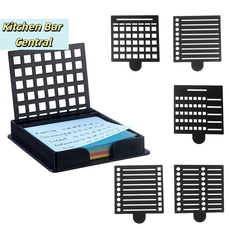【Sticky Note Dispenser Versatile Sticky Note Stencil School Supplies Desk Accessories Sticky Note Holder With Template】
