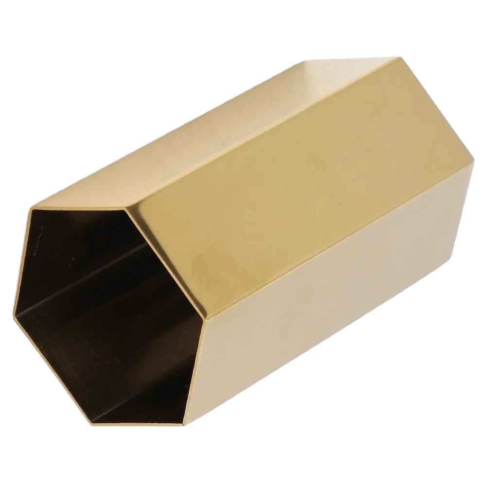 Glossy Pen Holder Box Stainless Steel Gold Electroplating Pencil Holder Corrosion Resistant Wide Application Flower Vase Home